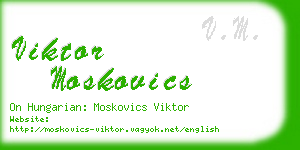 viktor moskovics business card